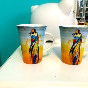 Two Oscardo Porcelain mugs with not forgotten Design